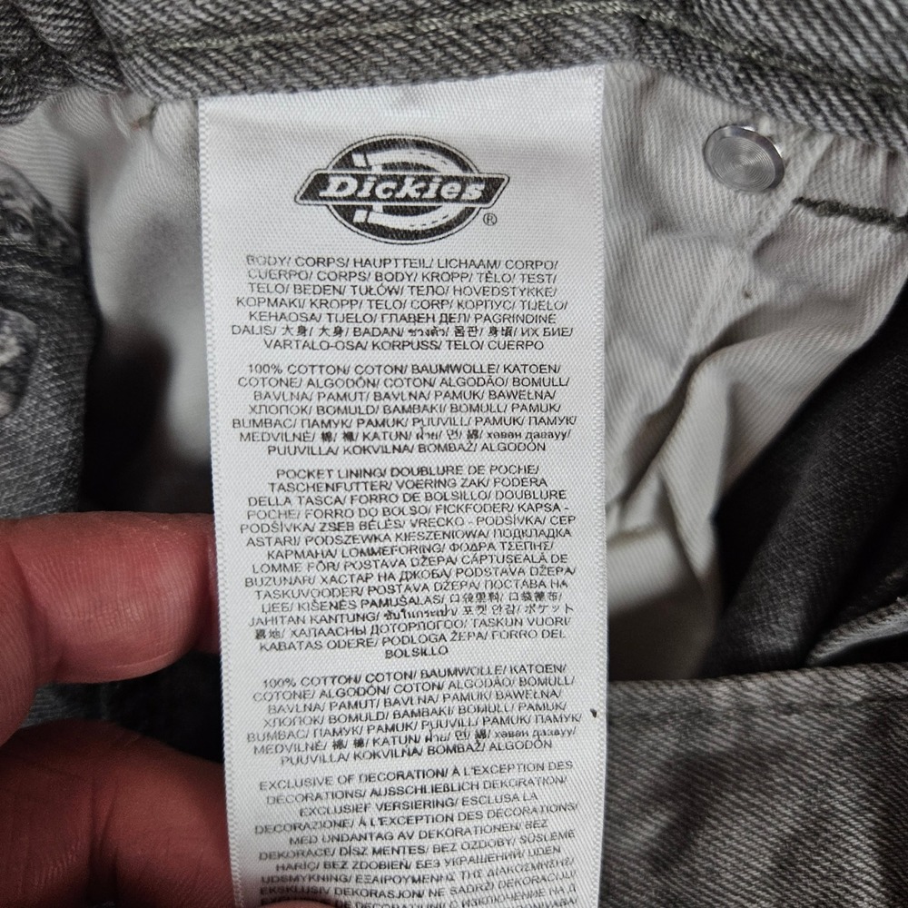 Dickies Mens Double Knee Work Gray Loose Denim Jeans 30x30 - Picture 8 of 12